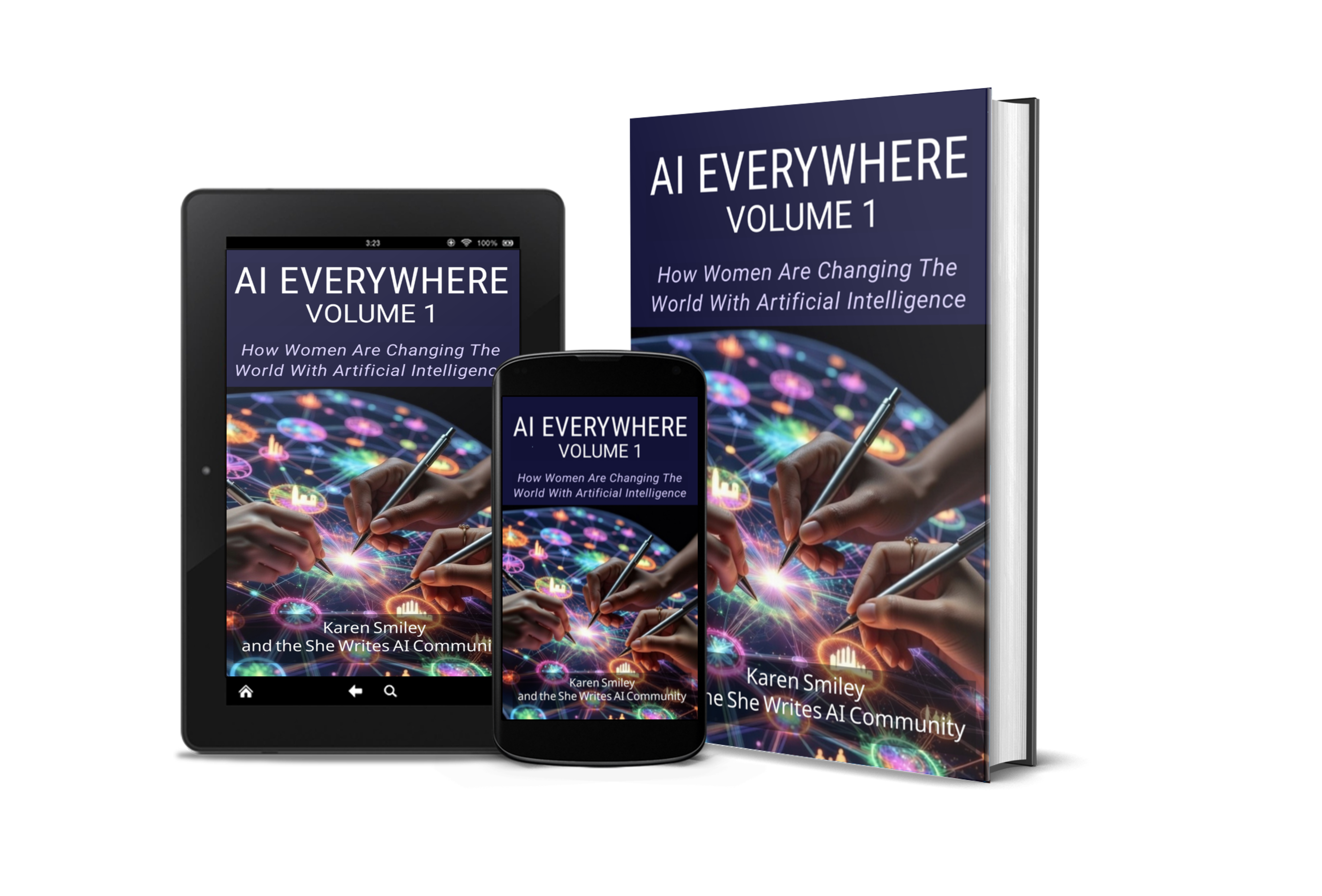 3D image of the cover for She Writes AI Book AI Everywhere, Volume 1